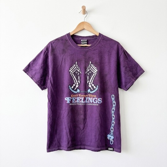 Broken Promises Other - Broken Promises x Samborghini Can't Escape These Feelings‎ Purple Tie Dye Tee M